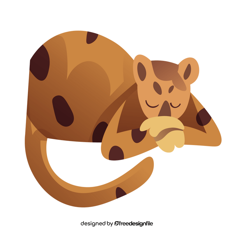 Cartoon leopard sleeping clipart