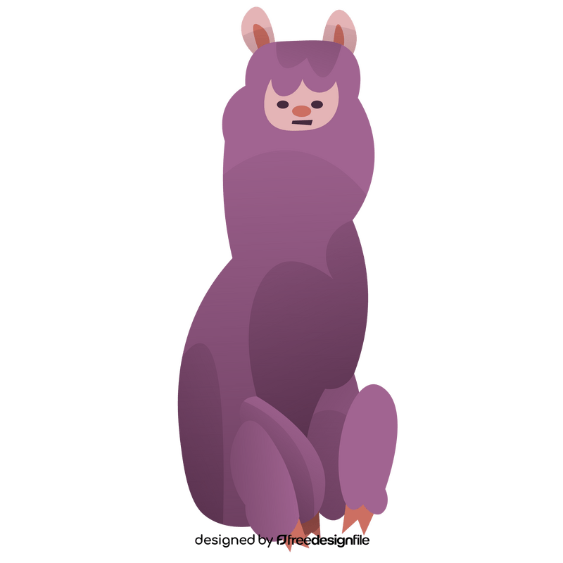 Llama sitting clipart