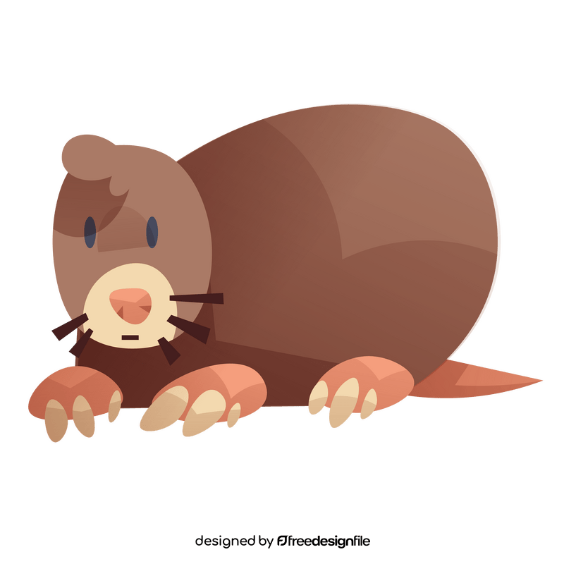 Cartoon mole sitting clipart