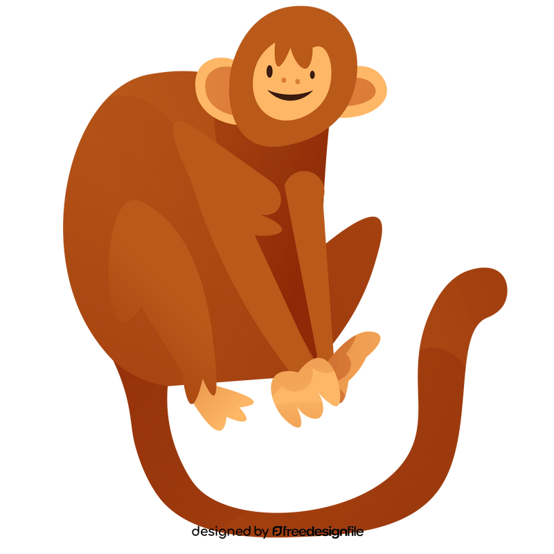 Cute monkey sitting clipart