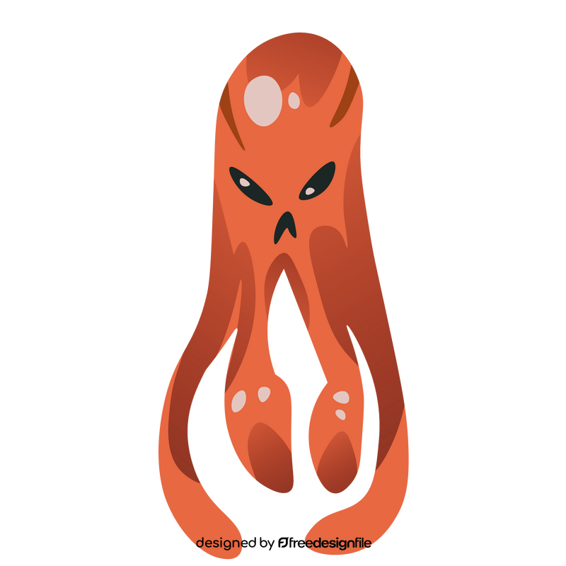 Cartoon octopus angry clipart