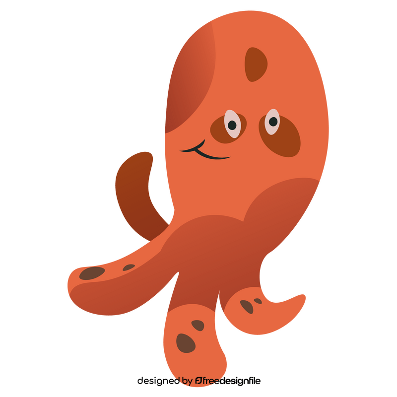 Cute octopus dude cartoon clipart