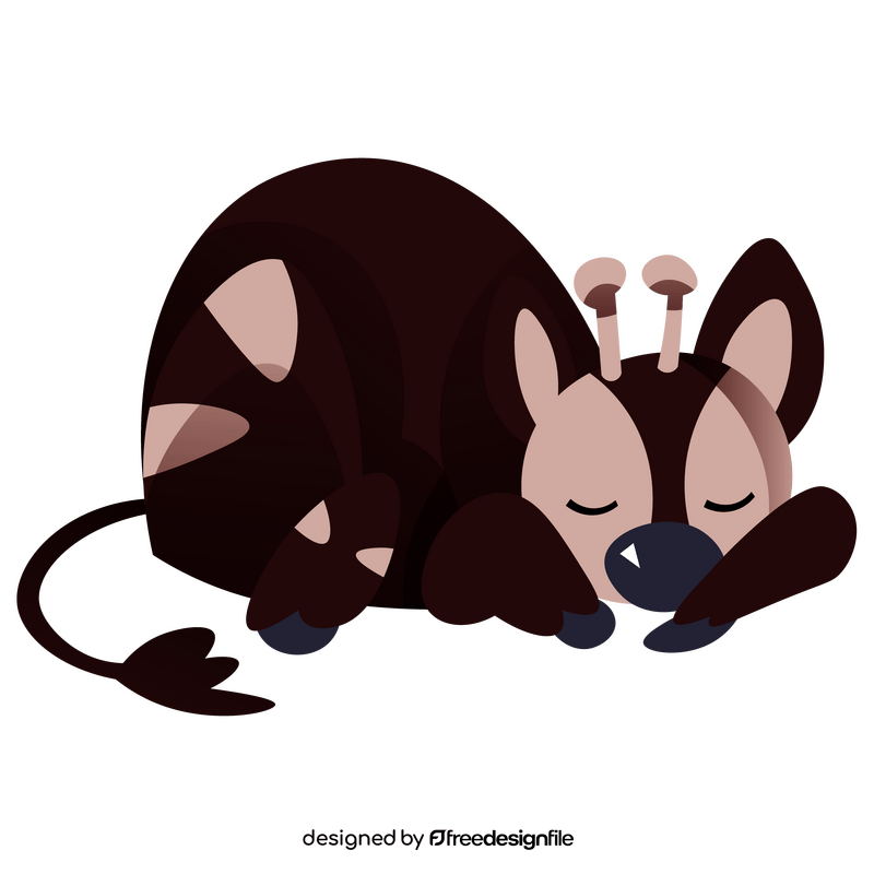 Okapi sleeping clipart