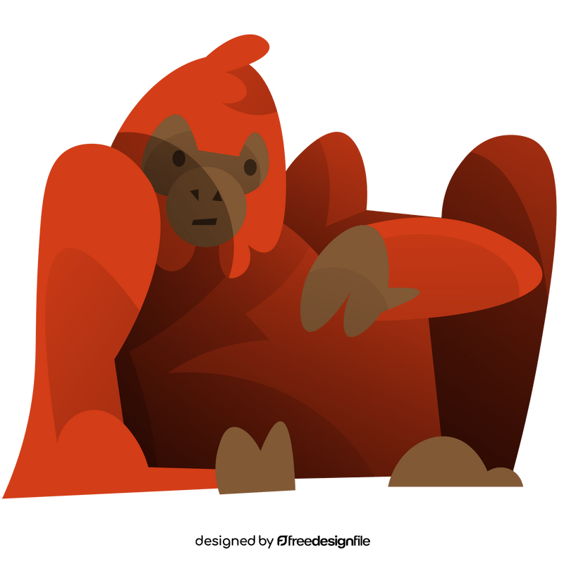 Orangutan resting clipart