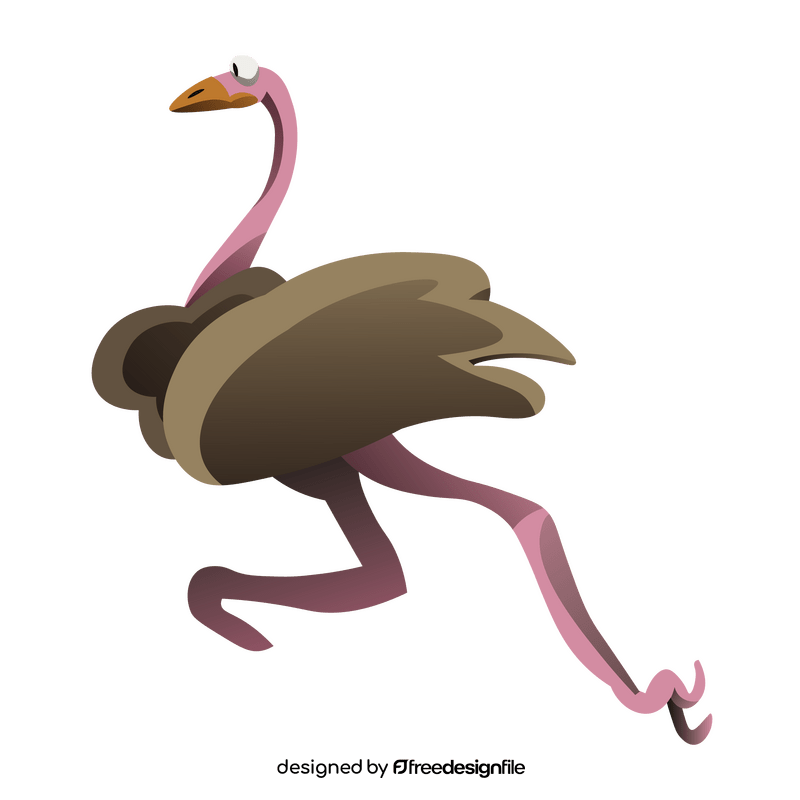 Ostrich running clipart