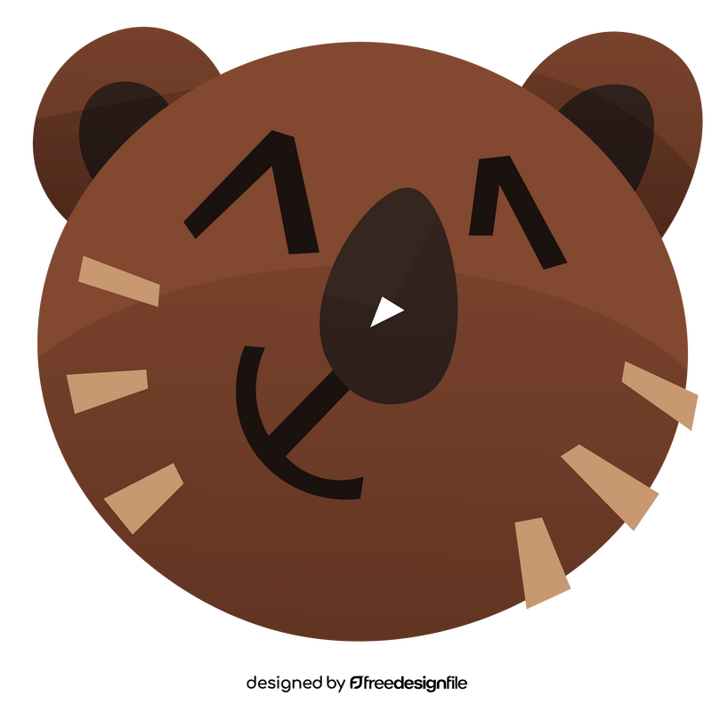 Happy otter face clipart