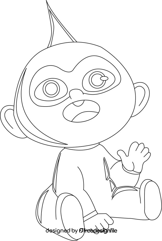 Incredibles jack jack black and white clipart