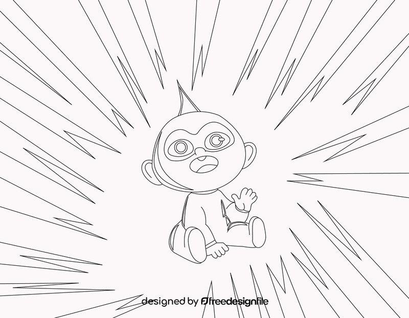 Incredibles jack jack black and white vector