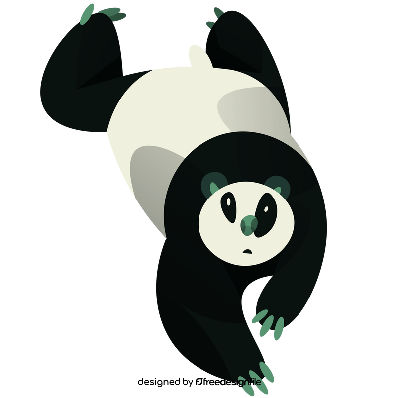 Cartoon panda lying clipart