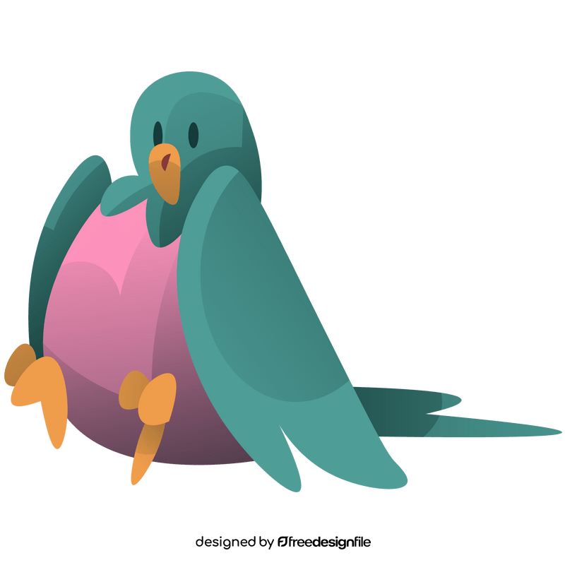 Parrot sitting cartoon clipart