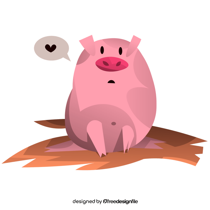 Pig heart clipart