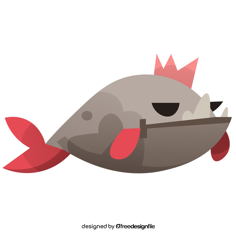 Piranha king clipart