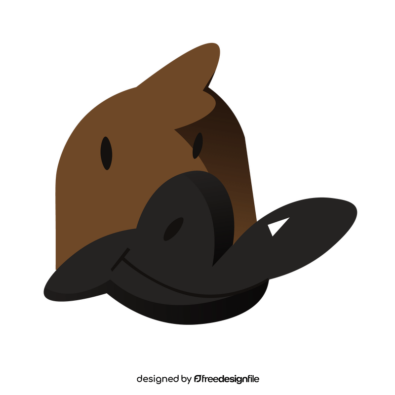 Cartoon platypus head clipart