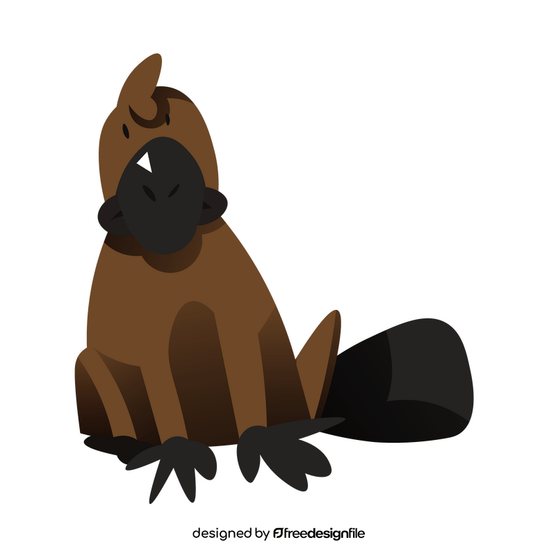 Platypus sitting clipart