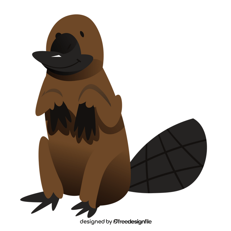 Cartoon platypus sitting clipart