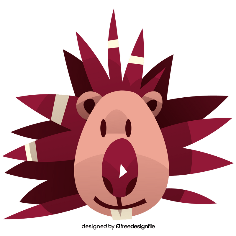 Cute porcupine head clipart