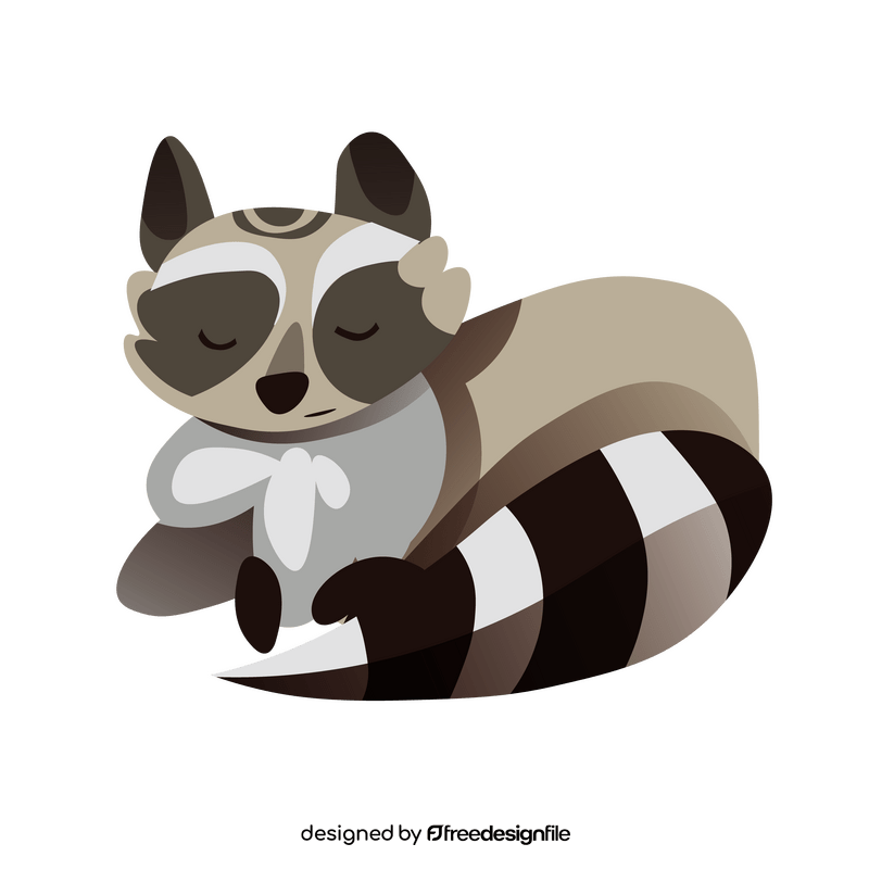 Racoon sleeping clipart