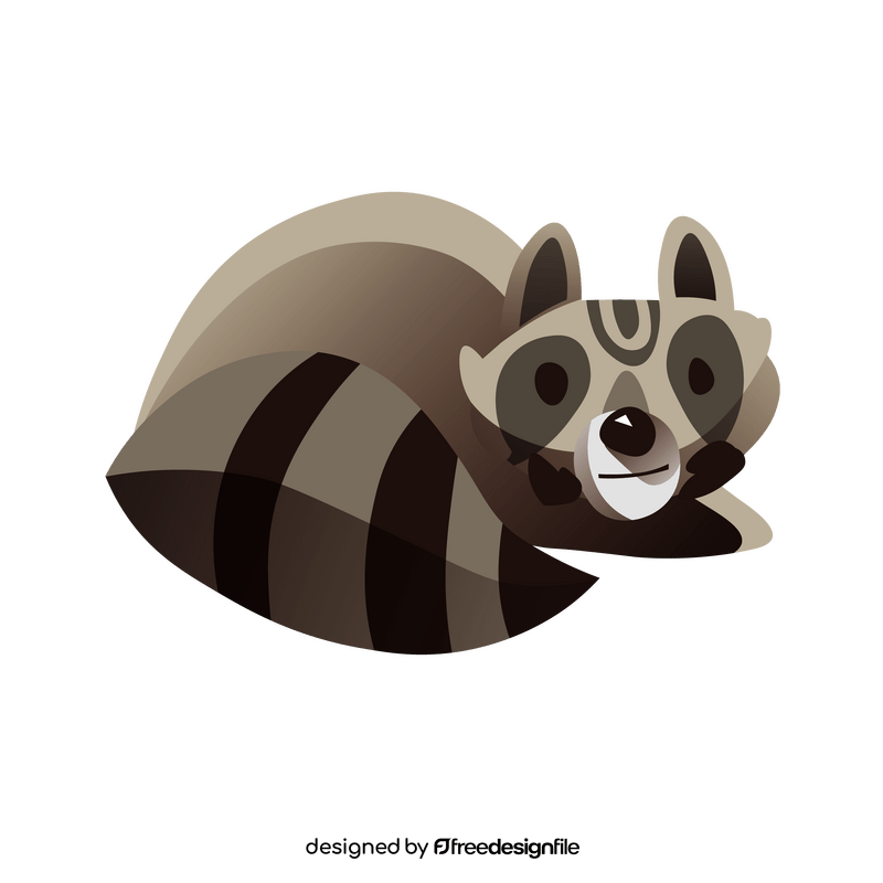 Cute racoon cartoon clipart