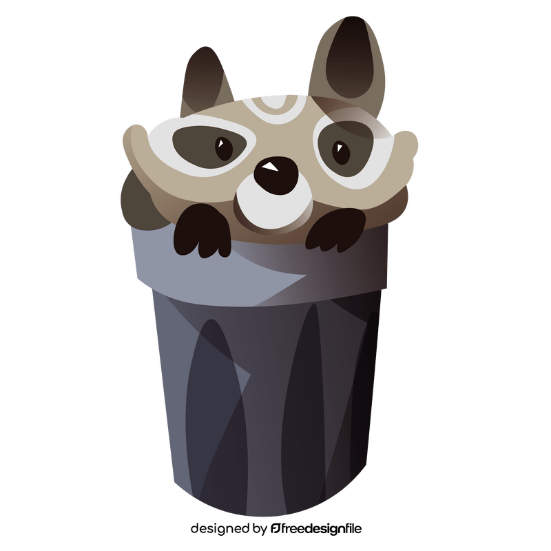 Racoon in trash hunter clipart