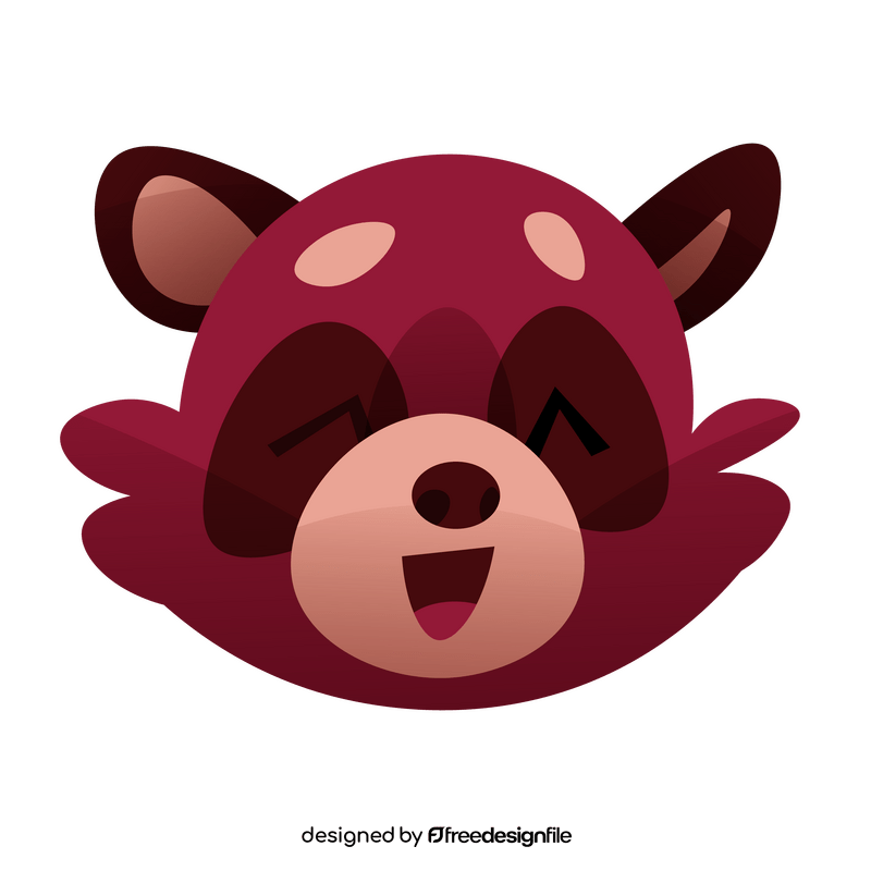 Red panda happy clipart