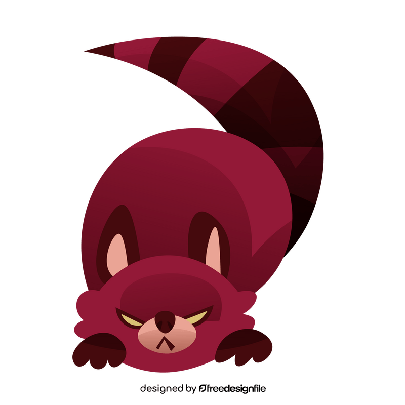 Red panda cartoon clipart