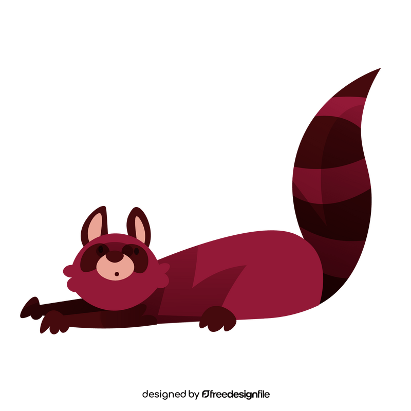 Cute red panda cartoon clipart