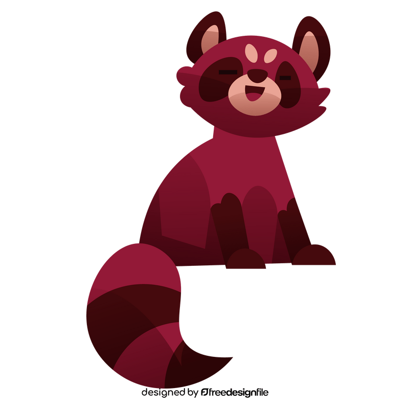 Red panda smile clipart