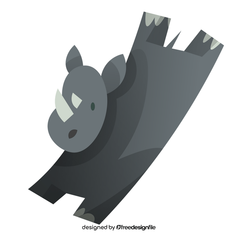 Cartoon rhino falling clipart