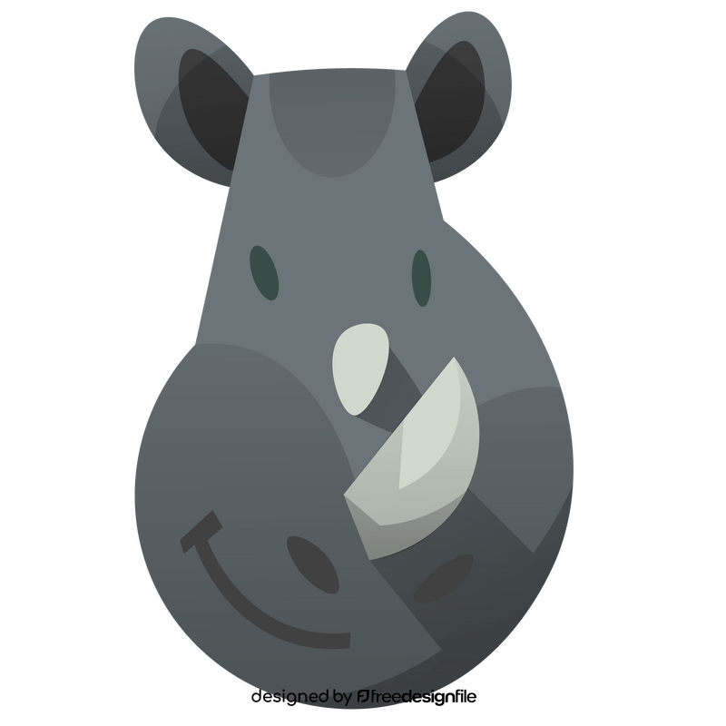 Cute rhino head clipart