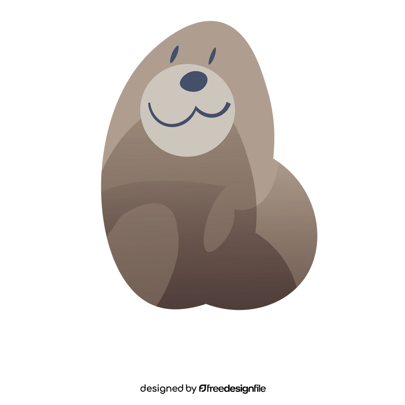 Cute seal head clipart