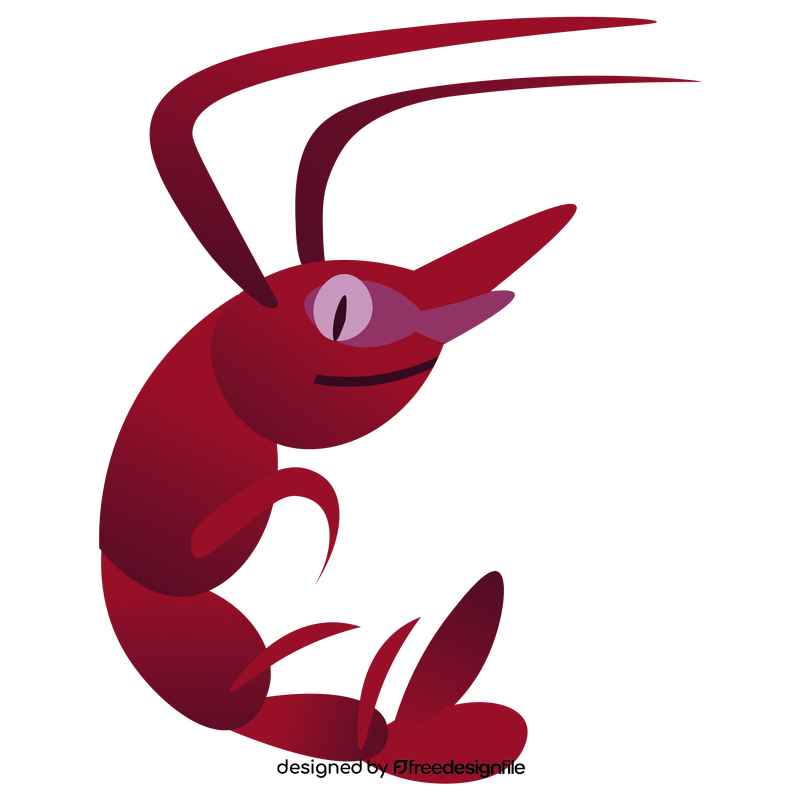 Cute shrimp smile cartoon clipart