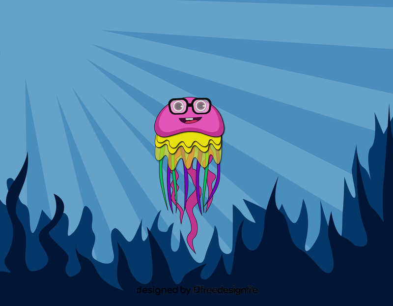 Funny jellyfish vector