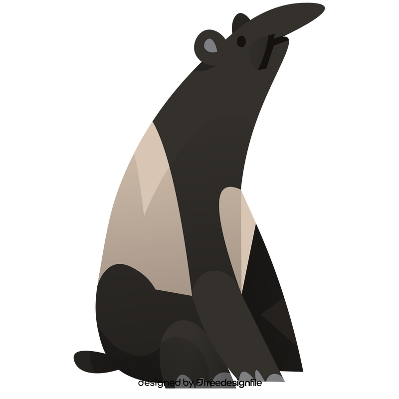 Cute tapir sitting clipart