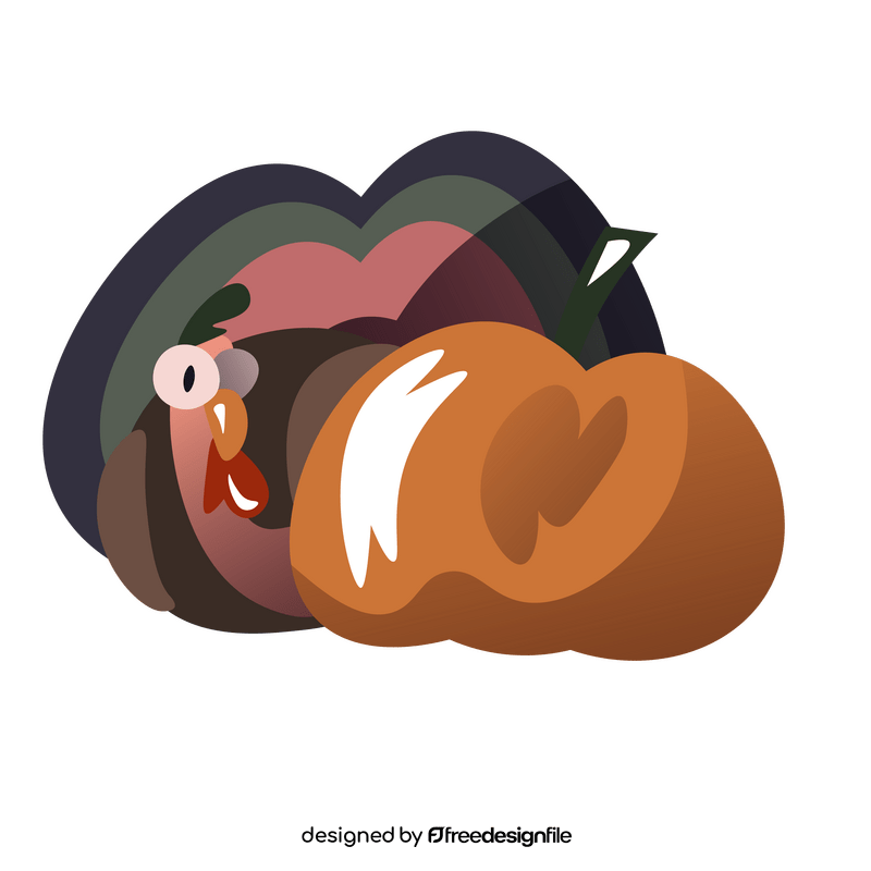 Turkey and pumpkin clipart