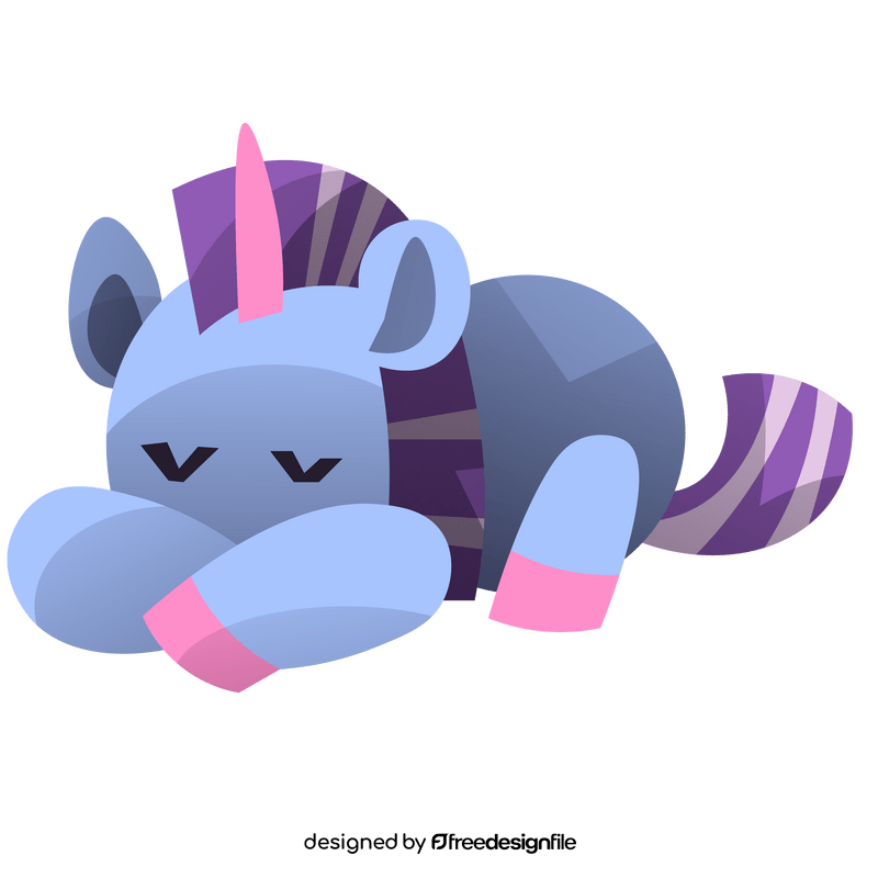 Cartoon unicorn sleeping clipart