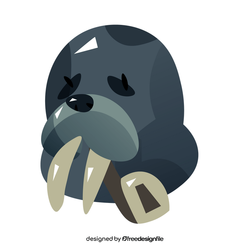 Walrus head clipart