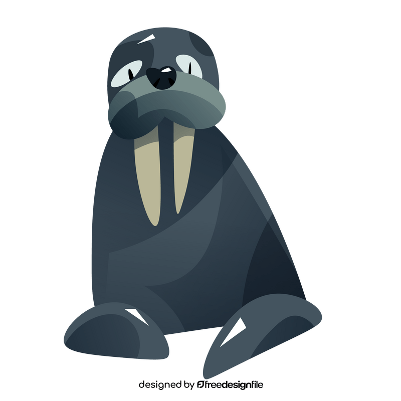 Cartoon walrus happy clipart