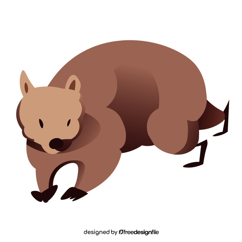 Wombat walking clipart