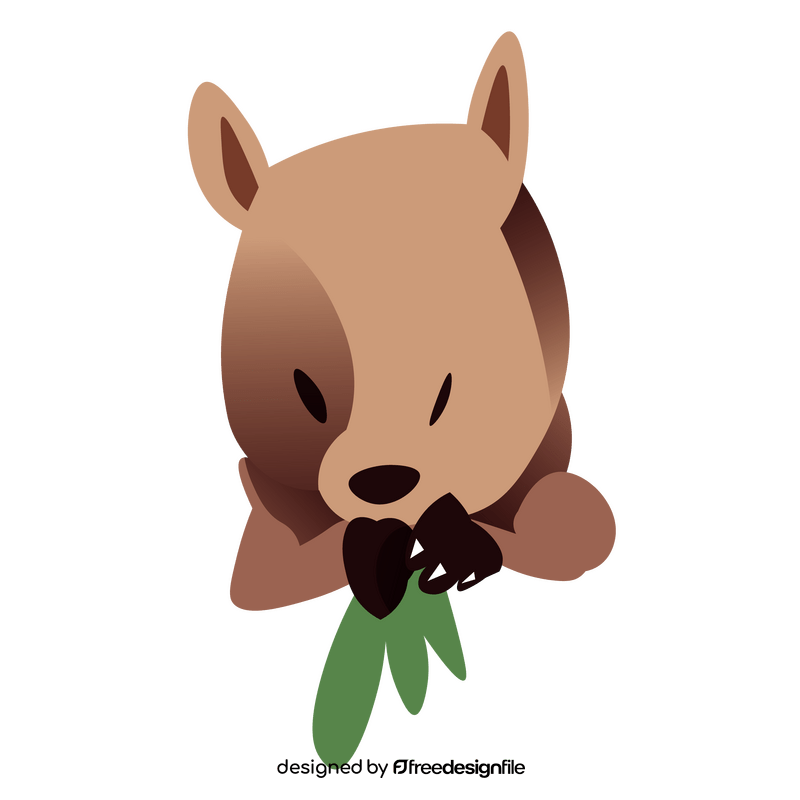 Wombat eating clipart