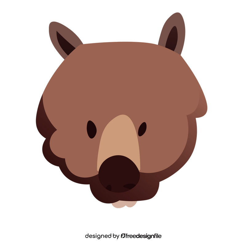 Cartoon wombat head clipart