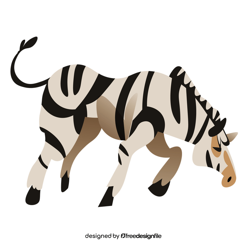 Zebra running clipart