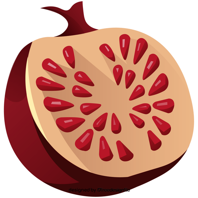 Pomegranate fruit half png clipart