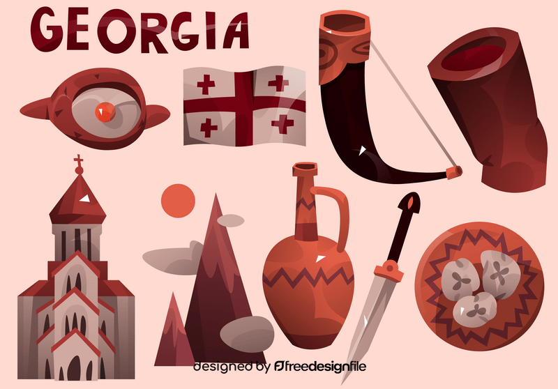 Georgia icon set vector