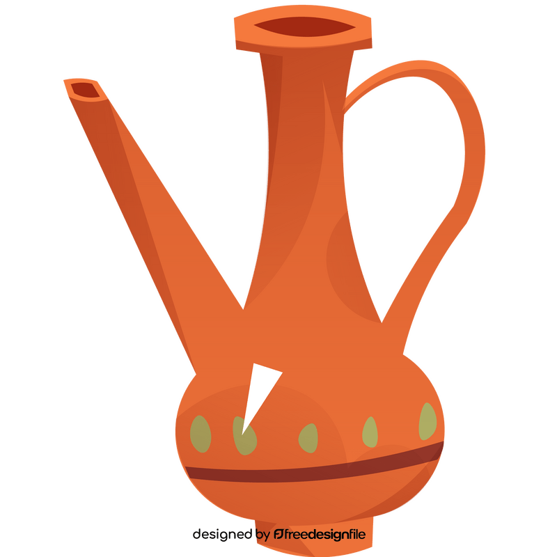 Ancient water vessel ceramic, India clipart