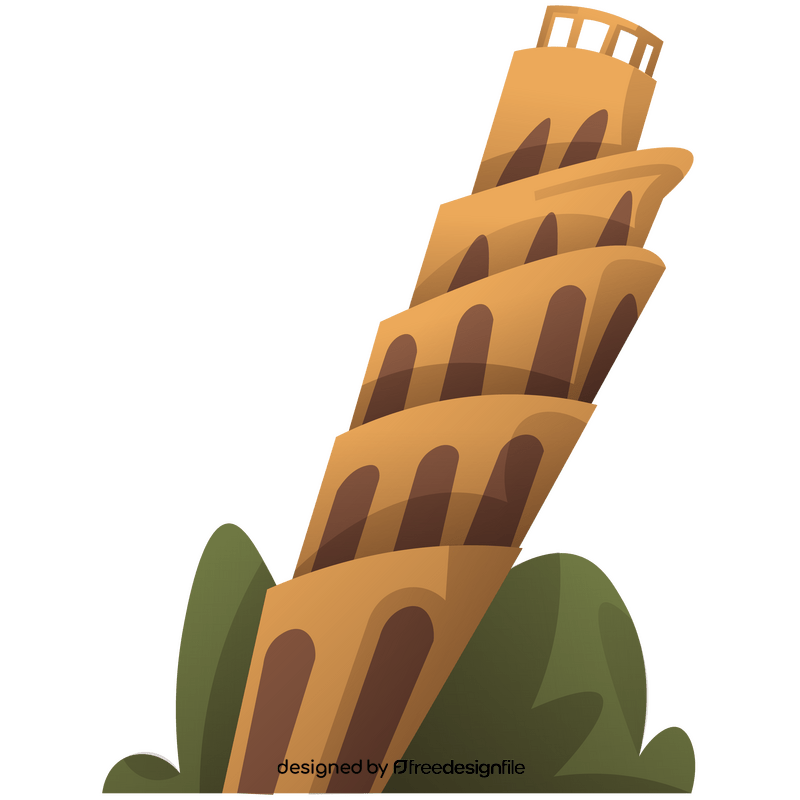 Tower of Pisa cartoon clipart