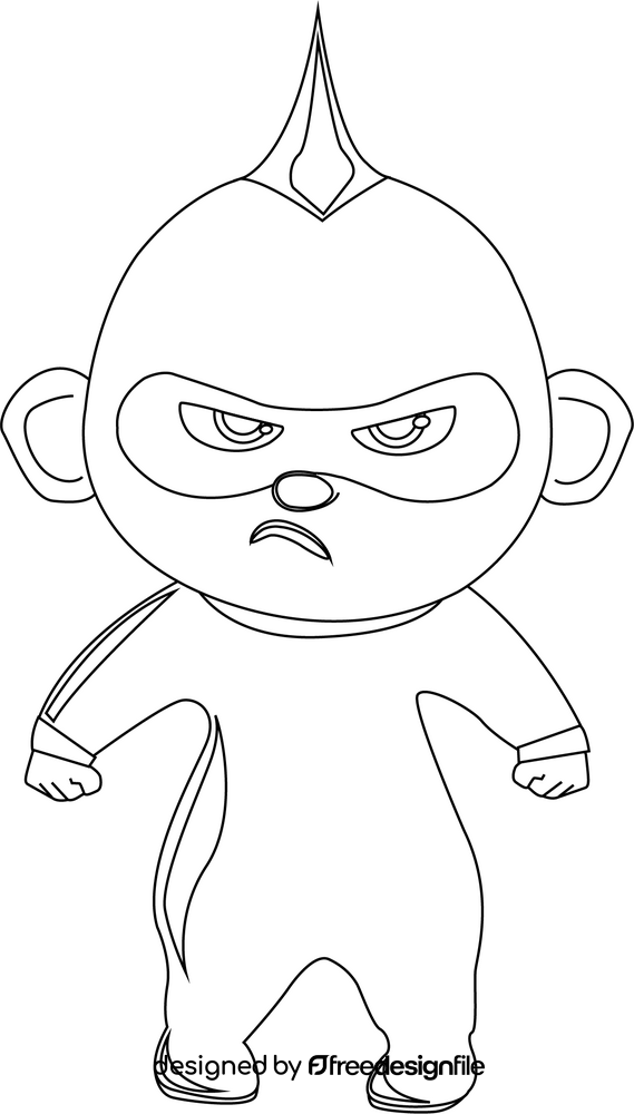 Incredibles jack jack black and white clipart