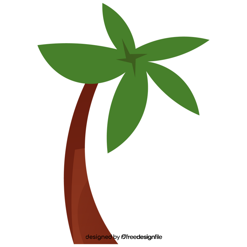 Palm tree cartoon flat clipart