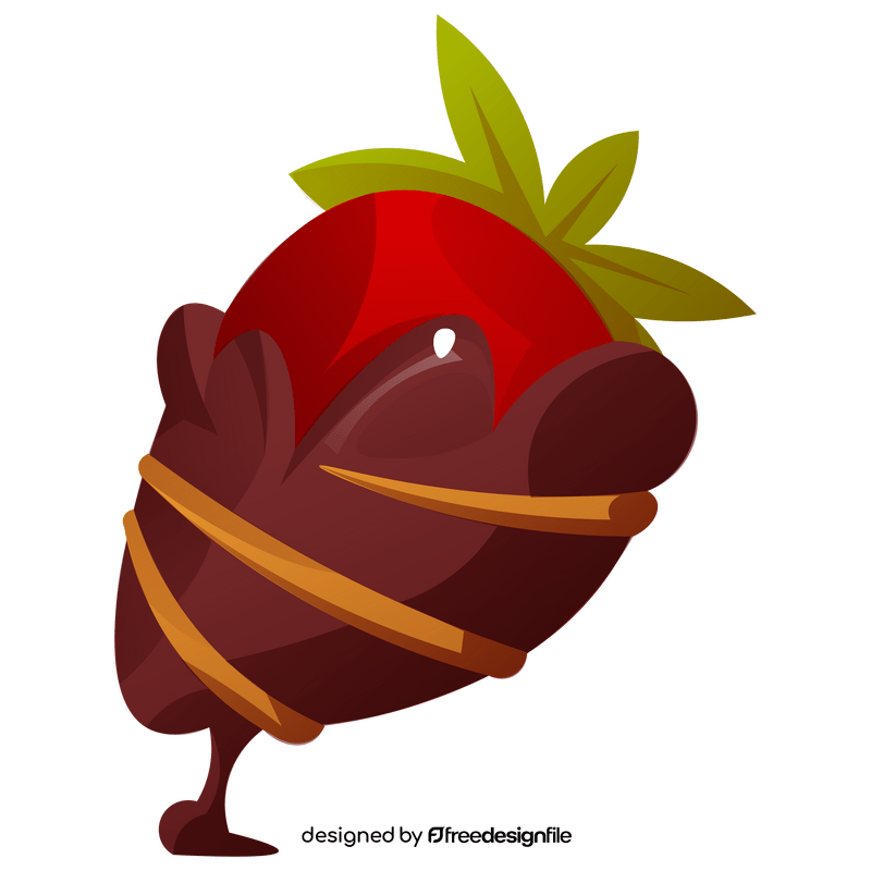 Strawberry with chocolate clipart