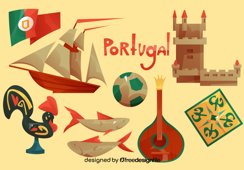 Portugal icon set vector