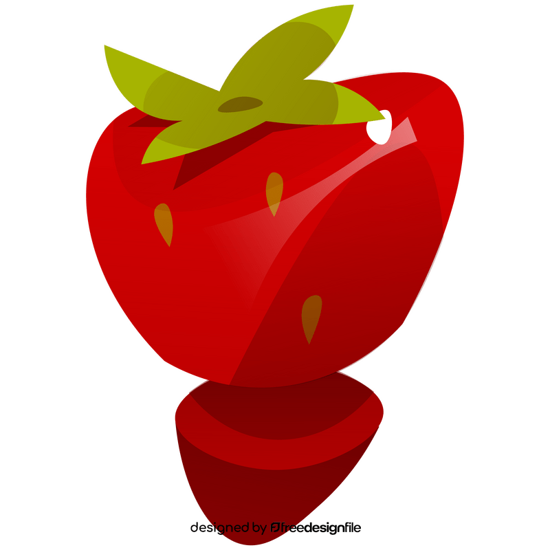 Free strawberry fruit cut clipart